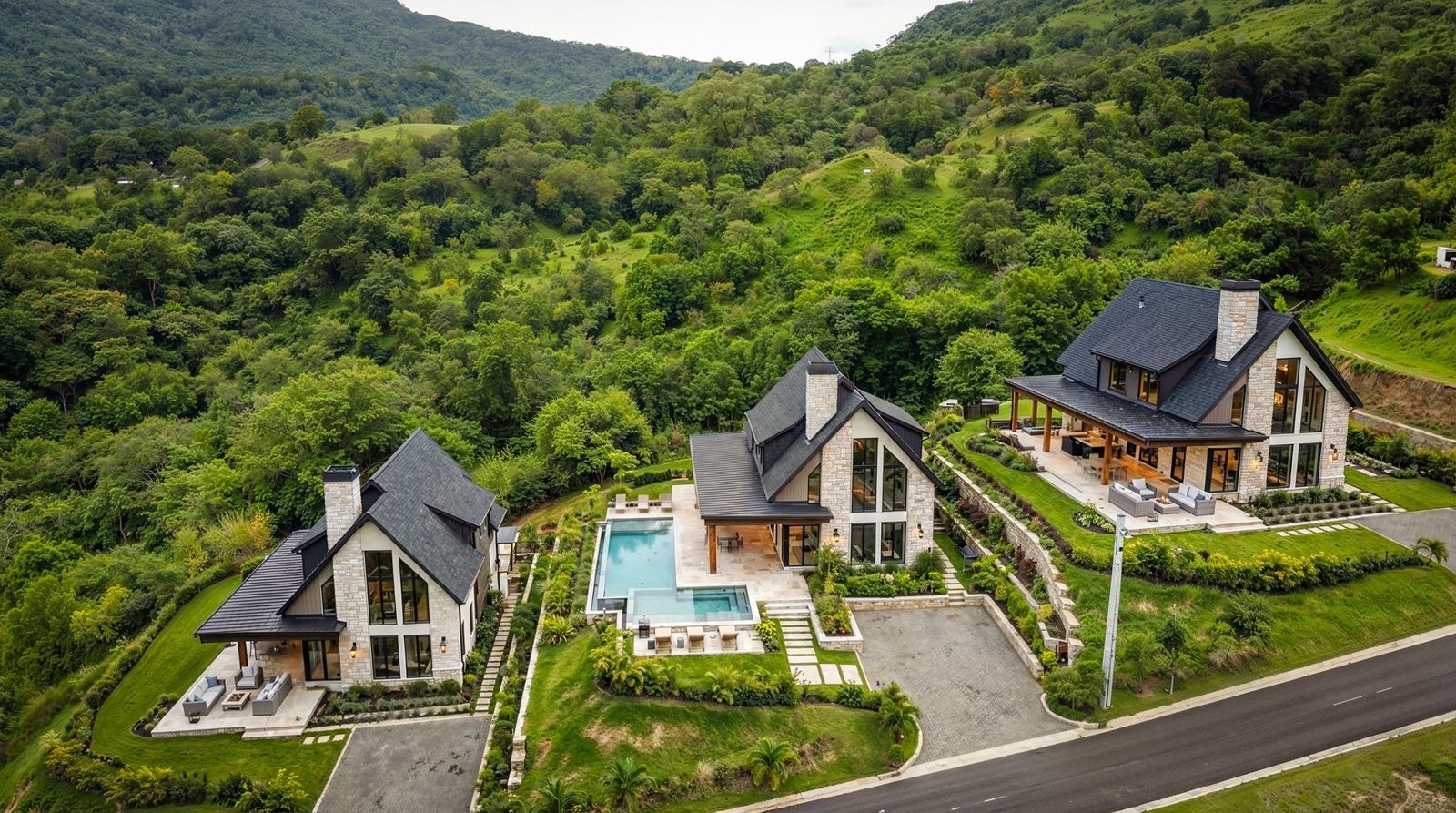 Mountain homes at Trinity Hills, next to Molaya Bay
